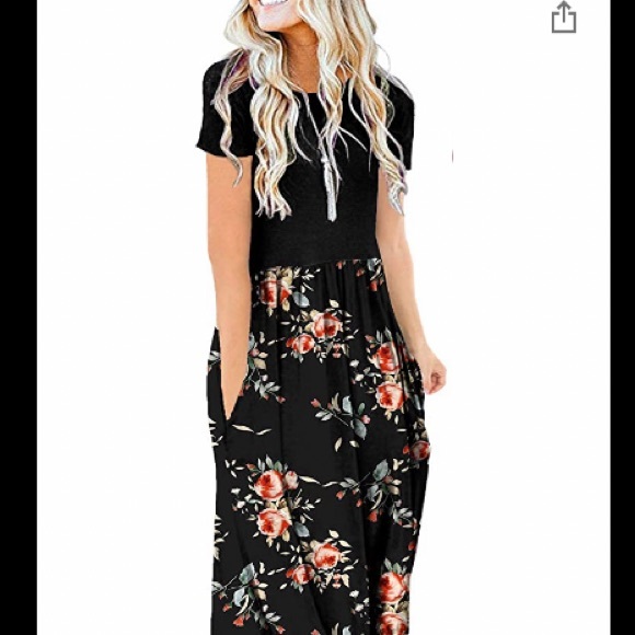 AUSELILY Womens Long Sleeve Pockets Empire Waist Pleated Loose Swing Casual Flare Dress